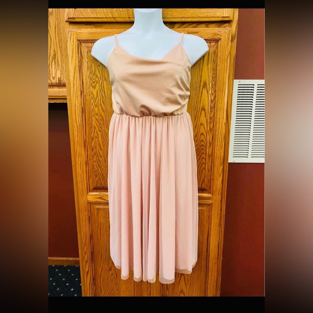 NWT ASOS Blush Midi Dress with Tulle Skirt, Size 14 - Picture 5 of 6
